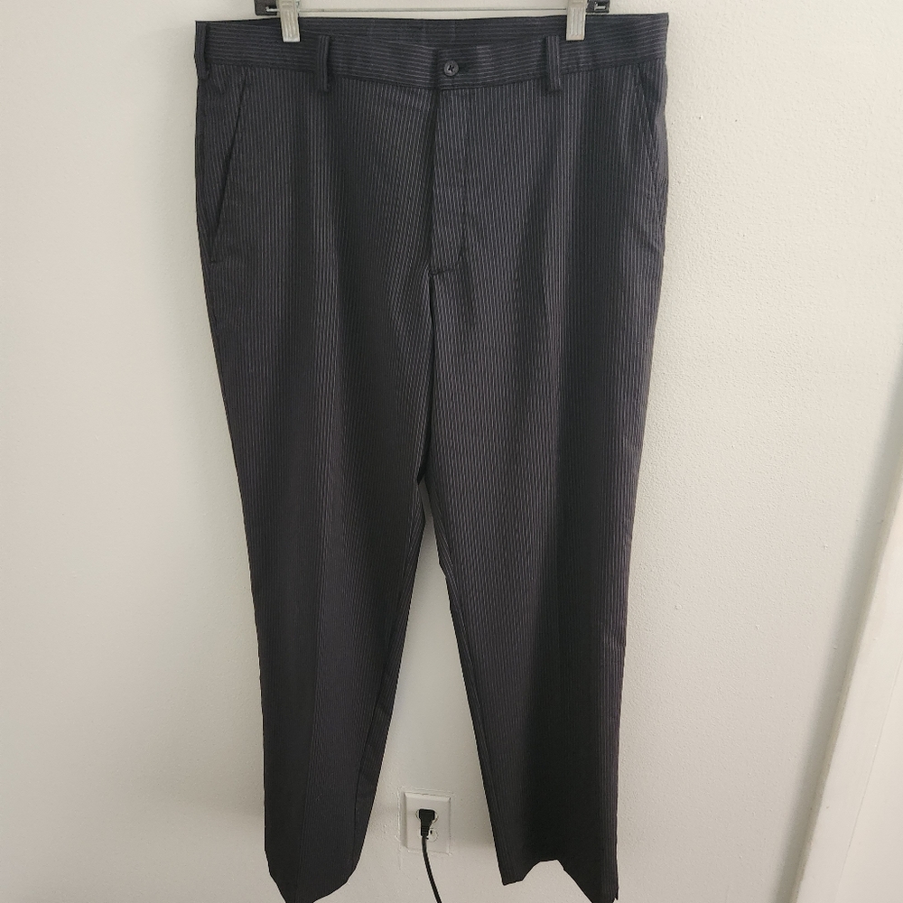 NIKE GOLF Dri-Fit Pants Polyester/Spandex, Black Pinstripe Men's 36x34